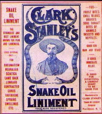 Nebraska Man promotion likened to snake oil promotion.