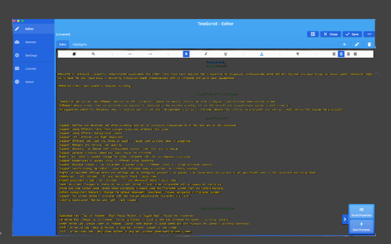 TeleScroll | Live-Streaming and Professional Teleprompter Software